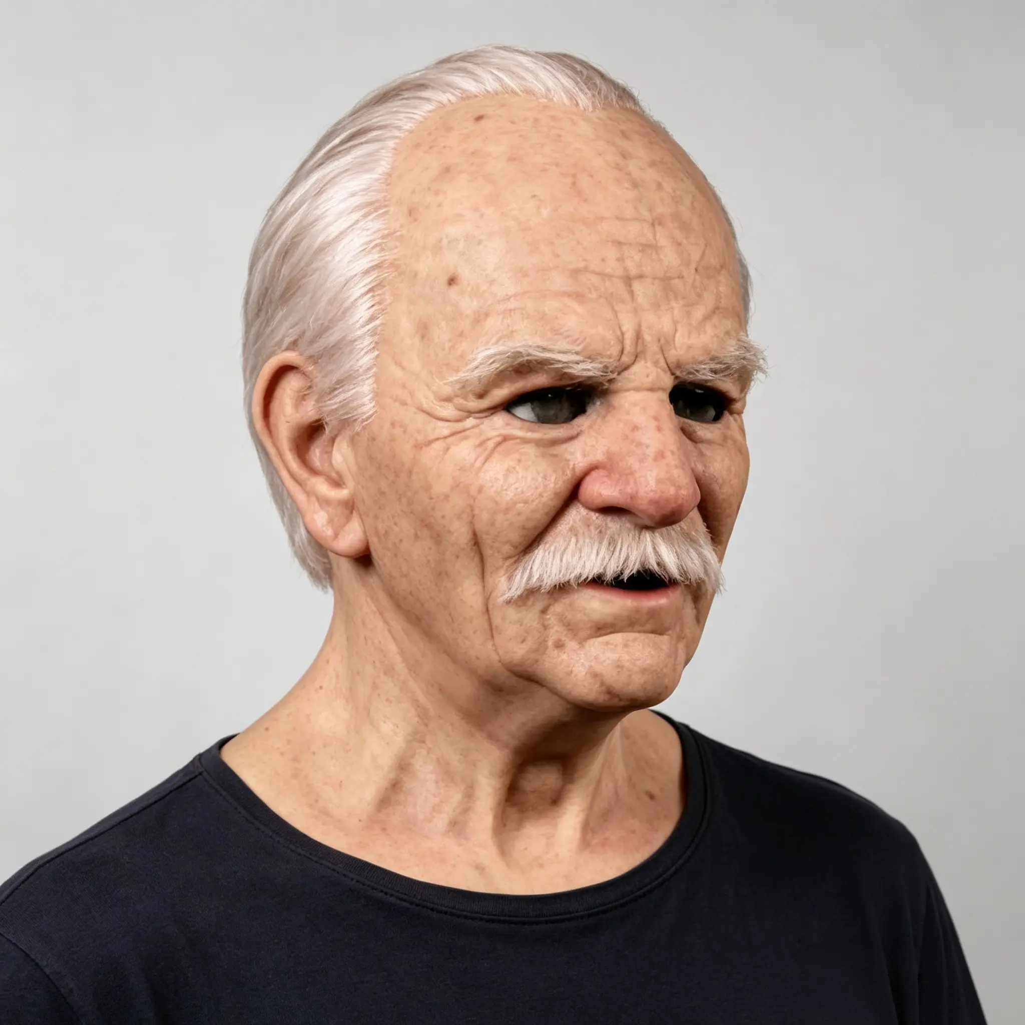 1PC Realistic Full-Face Latex Mask for Elderly Grandpa, White Beard Old Man Mask, Halloween Party Cosplay Costume Props