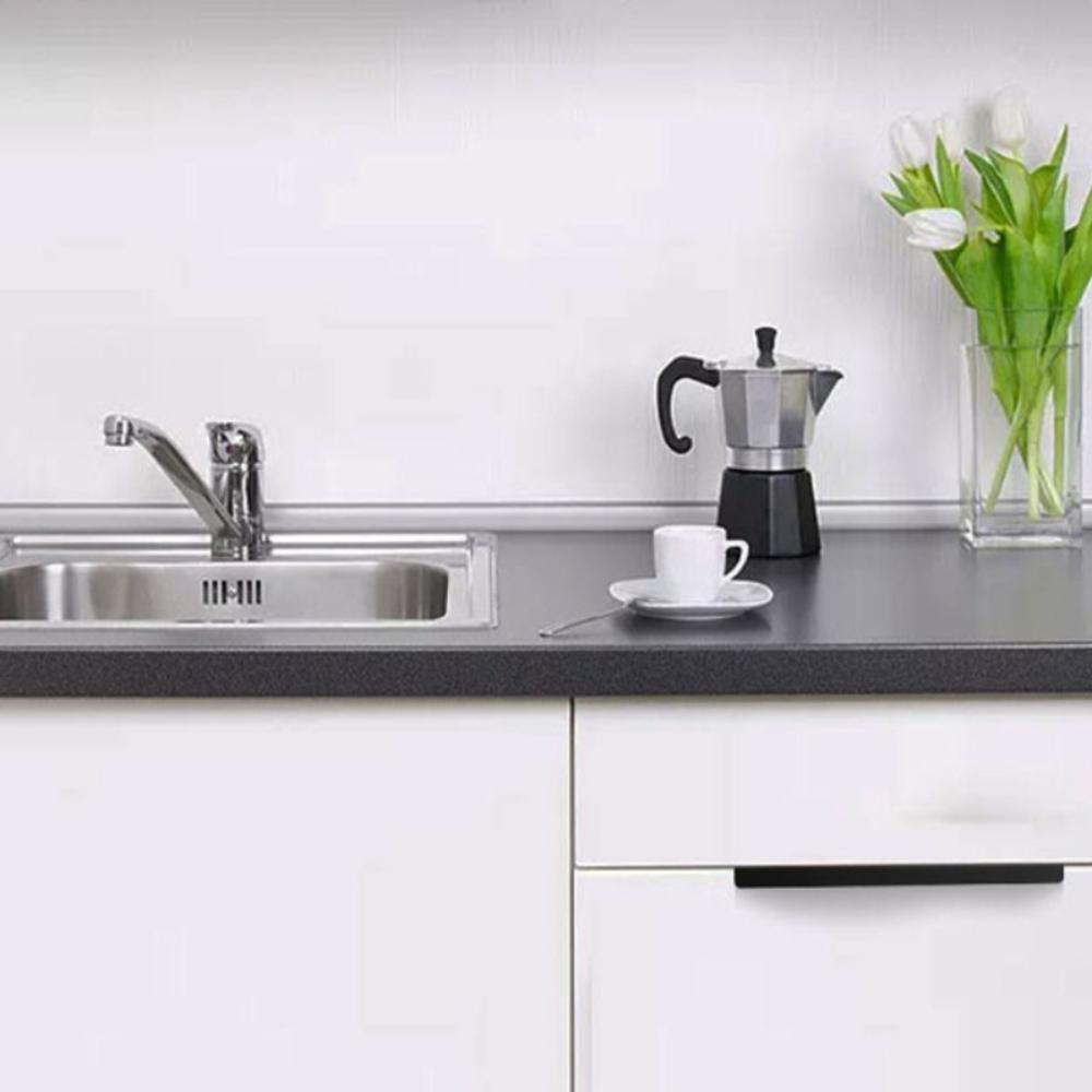 4PCS Zinc metal wardrobe drawer hardware kitchen embedded cabinet handle invisible finger edge door handle invisible handle Goldne / Black