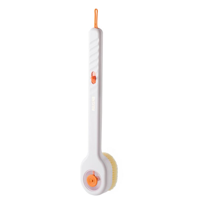 Liquid-Filled Long Handle Bath Brush With Soft Bristles, Body Wash Dispenser Back Scrubber, Multi-Purpose Shower Exfoliating Tool For Full Body Cleaning & Dead Skin Removal, Bathroom Supplies, Bathroom Essentials