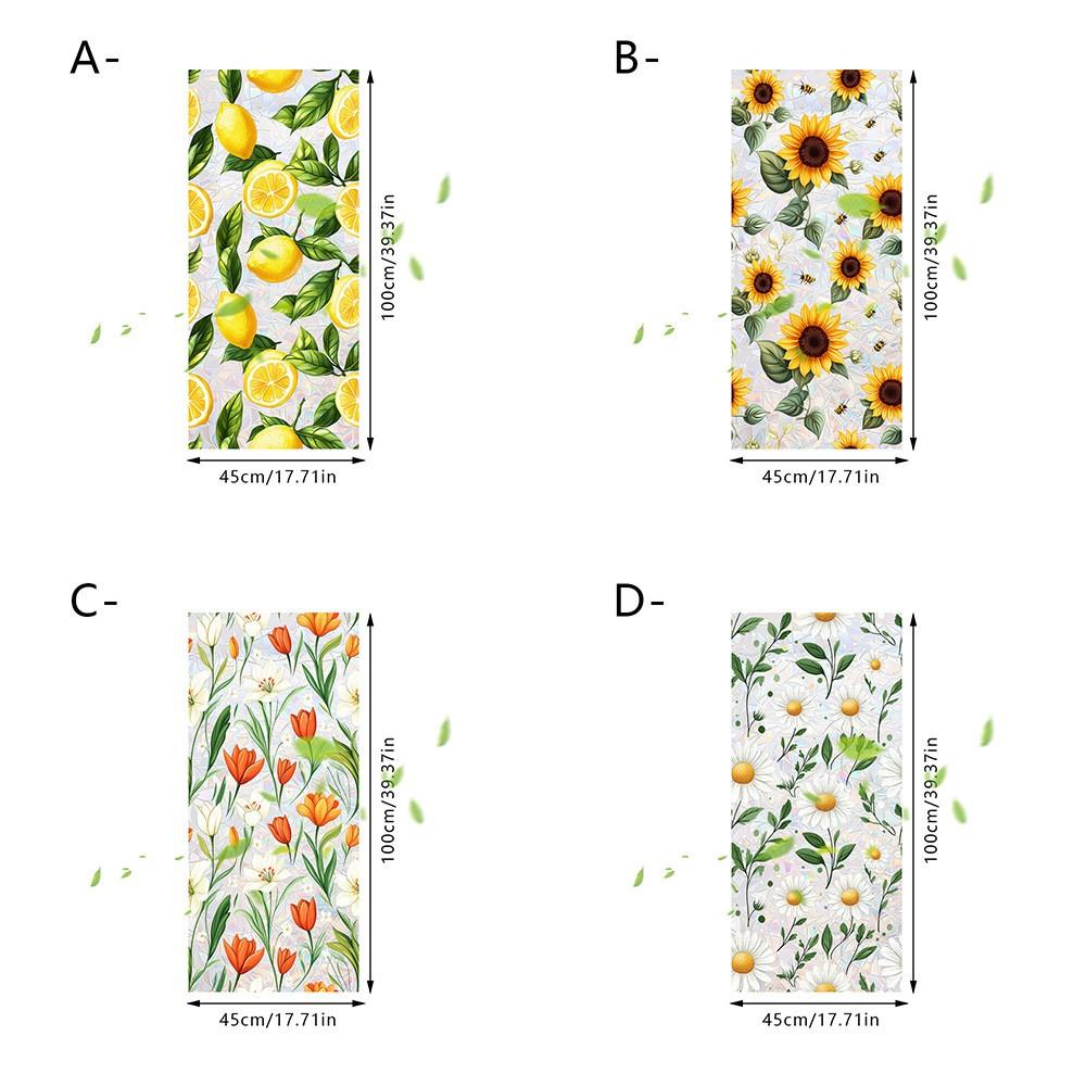 Spring Sunlight Rainbow Window Stickers, 4 Designs Including Lemon Lily Daisy Sunflower, Privacy Shield, Home Decor, Room Decoration