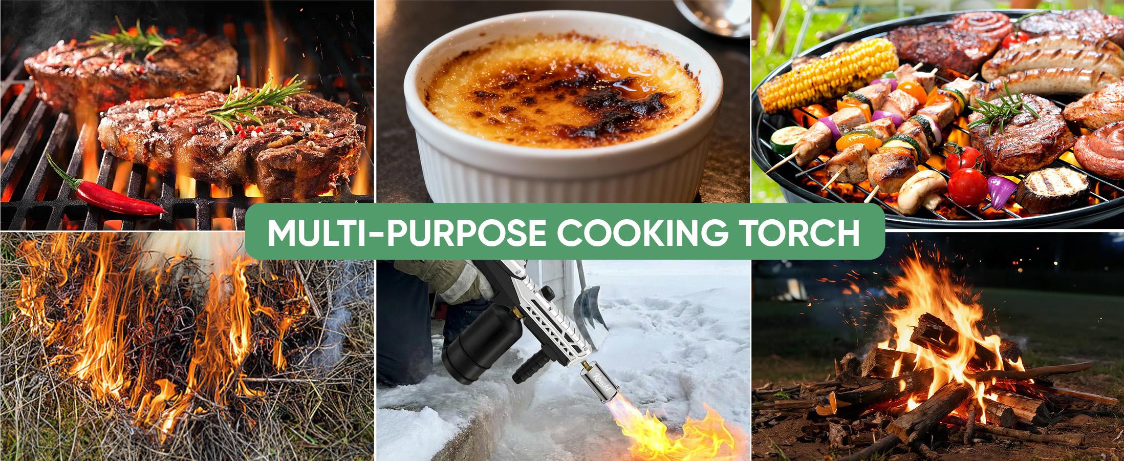 Kitchen Torch, Powerful Propane Torch for Steak Searing, Adjustable Culinary Torch for Home Baking Supplies, Ice & Snow Melt, Campfire Starter, Multi-functional Welding Machine Kits for Creme Brule,Valentine's Gift Ideas(Tank Not Included)