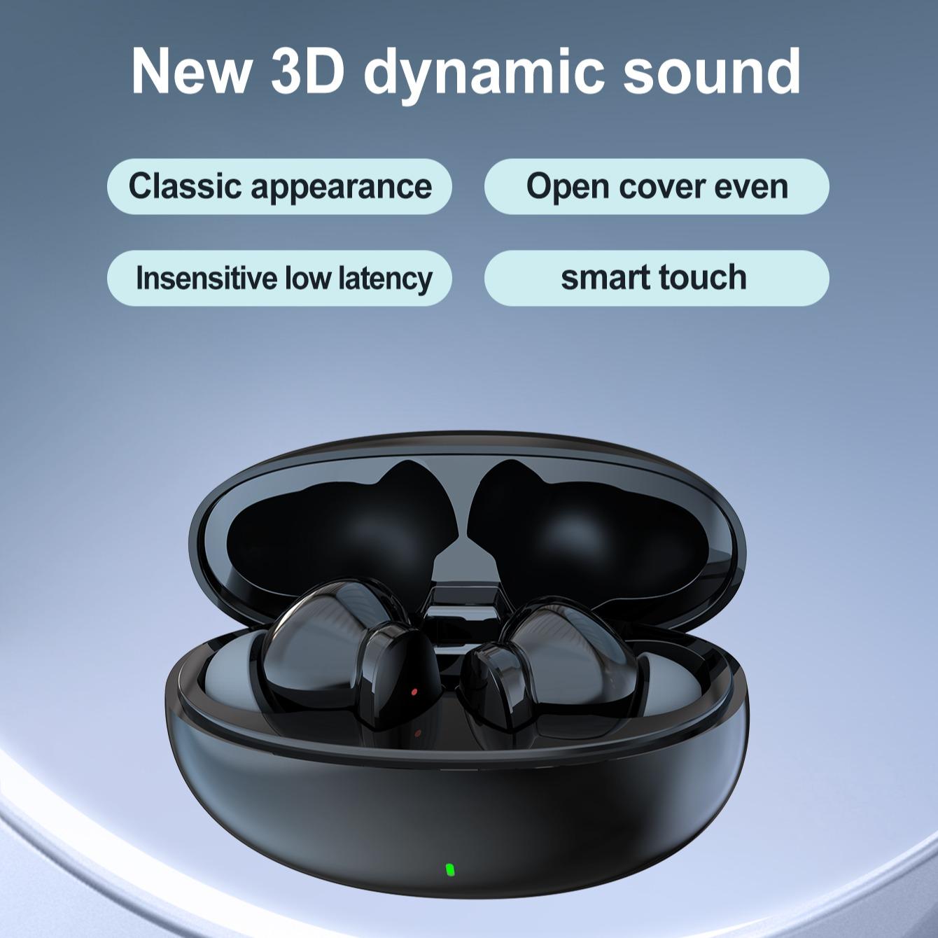 Wireless Earbuds Mini Stereo In-Ear Headphones, Type-C Charging Case, Compatible with iPhone & Android, Ideal for Gaming & Sports