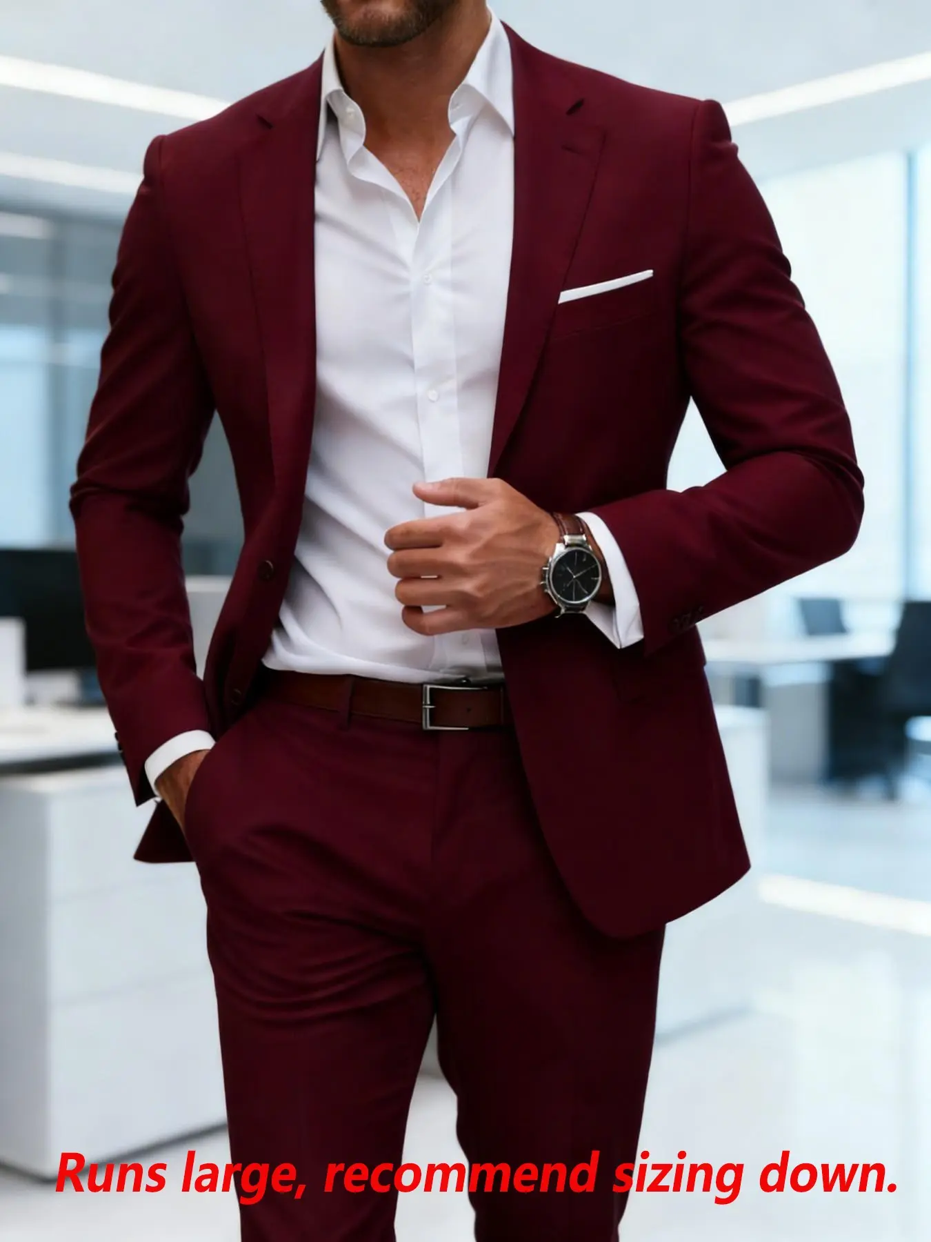 Men's Two-Piece Suit Set Long-Sleeve Blazer and Pants, Outfit Suitable for All Seasons, Formal Attire for Business, Parties, and Office Wear
