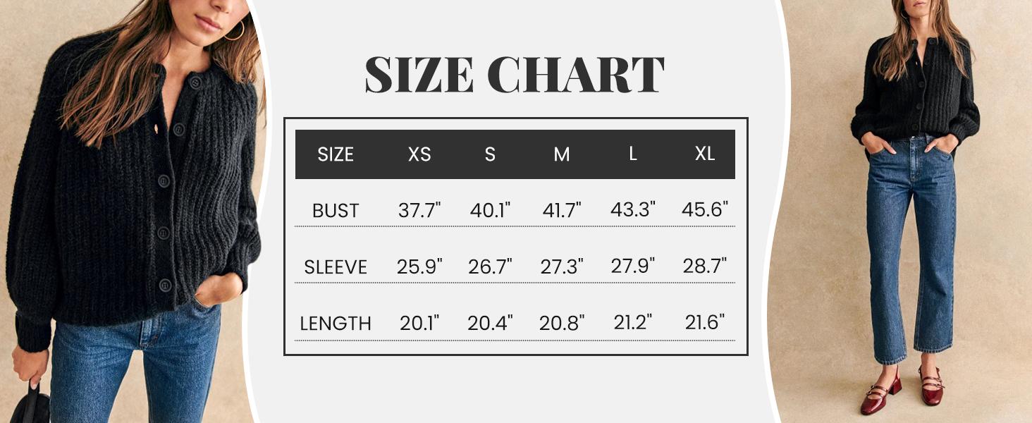 SCUSTY Women's Casual Long Sleeve Crewneck Button Down Cardigan Sweater Knit Outwear Loose Fit Solid Color Knitwear for Spring Fall