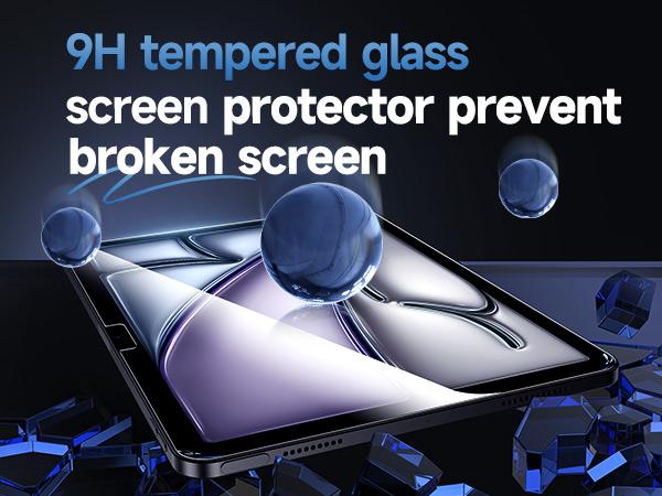 MAGIC JOHN iPad Tempered Glass Screen Protector Apple Pencil Compatible Case Friendly