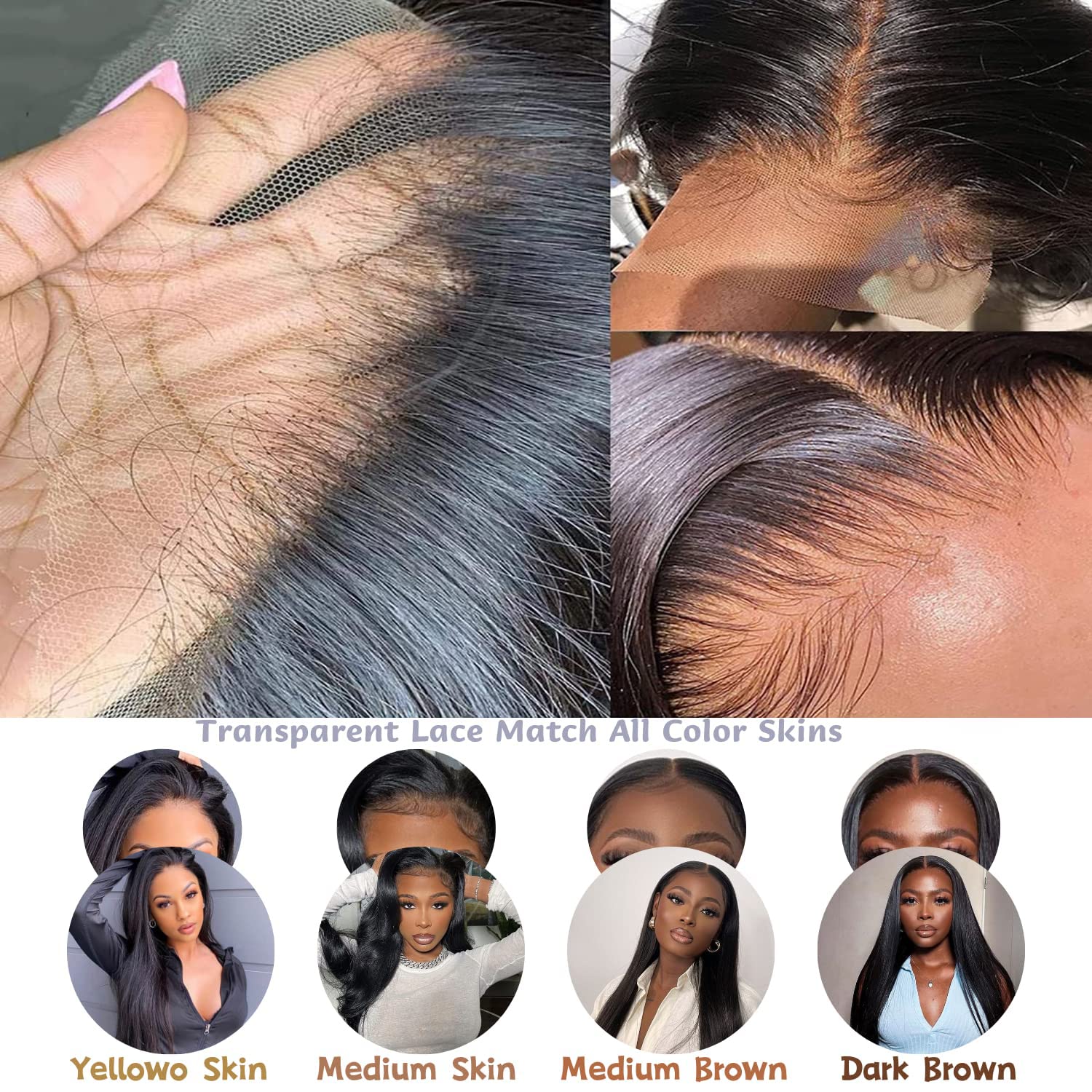 Bling Hair Straight 13x6 Hd Lace Front Wigs Human Hair 180 Density 13x4 Transparent Lace Frontal Wigs with Baby Hair Natural Hairline Long Straight for Black Women Natural Color FallFreshness