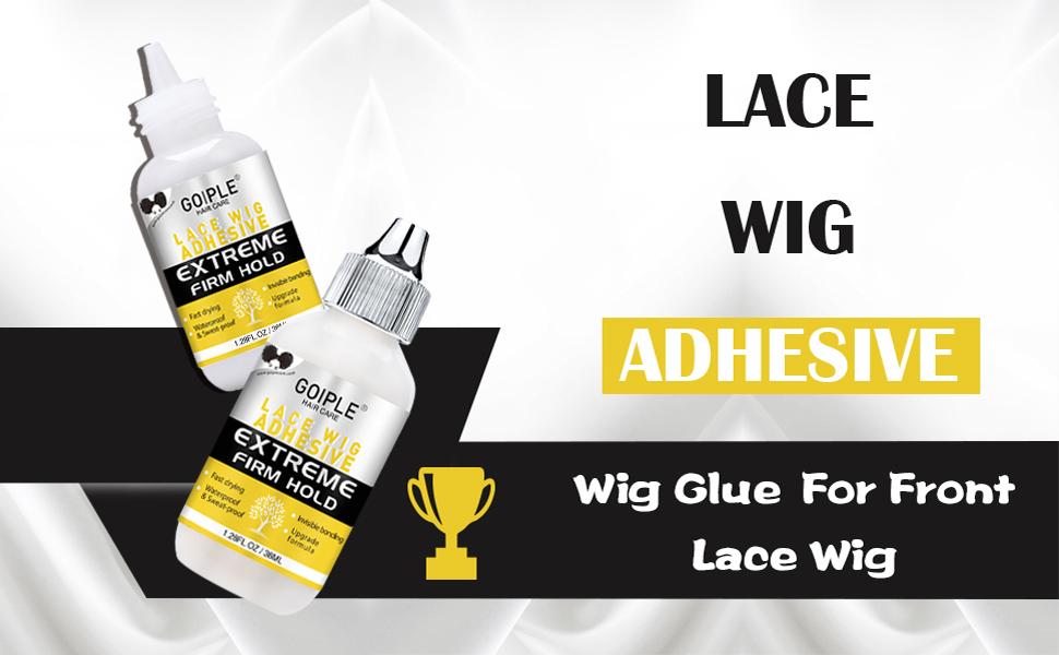 【Spring Glow-Up】Waterproof Wig Glue for Lace Wigs 38ML - Goiple Lace Adhesive Strong Hold Invisible Hair Bonding Glue for Lace Front Wigs 1.28 fl oz Poly