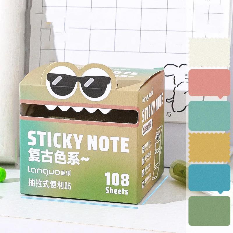 Random Color Cute Monster Pattern Sticky Notes, 105pcs/box Creative Multi-Purpose Sticky Notes, Sticky Memo Pads for Home, School and Office, Sticky Labels