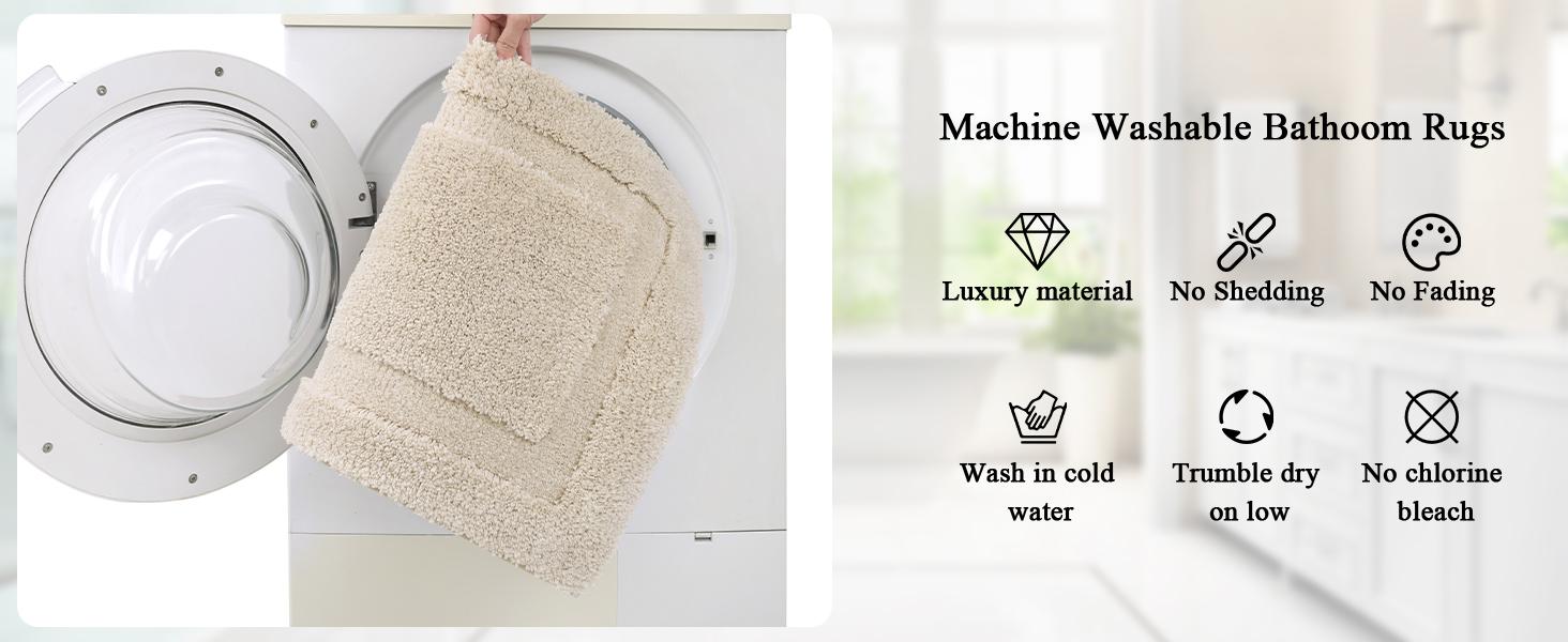 Light Beige Microfiber Bath Rugs Set of 3 - Non-Slip, Washable, Absorbent - 16"x24" Mat, 20"x24" U-Shape Rug, 19"x21" Lid Cover - Ideal for Bathrooms, Shower, Laundry, Everyday Use, Great Gift, Machine-Washable, Water Absorbent Light Beige Microfiber Bath Rugs Set of 3 - Non-Slip, Washable, Absorbent - 16"x24" Mat, 20"x24" U-Shape Rug, 19"x21" Lid Cover - Ideal for Bathrooms, Shower, Laundry, Everyday Use, Great Gift, Machine-Washable, Water Absorbent