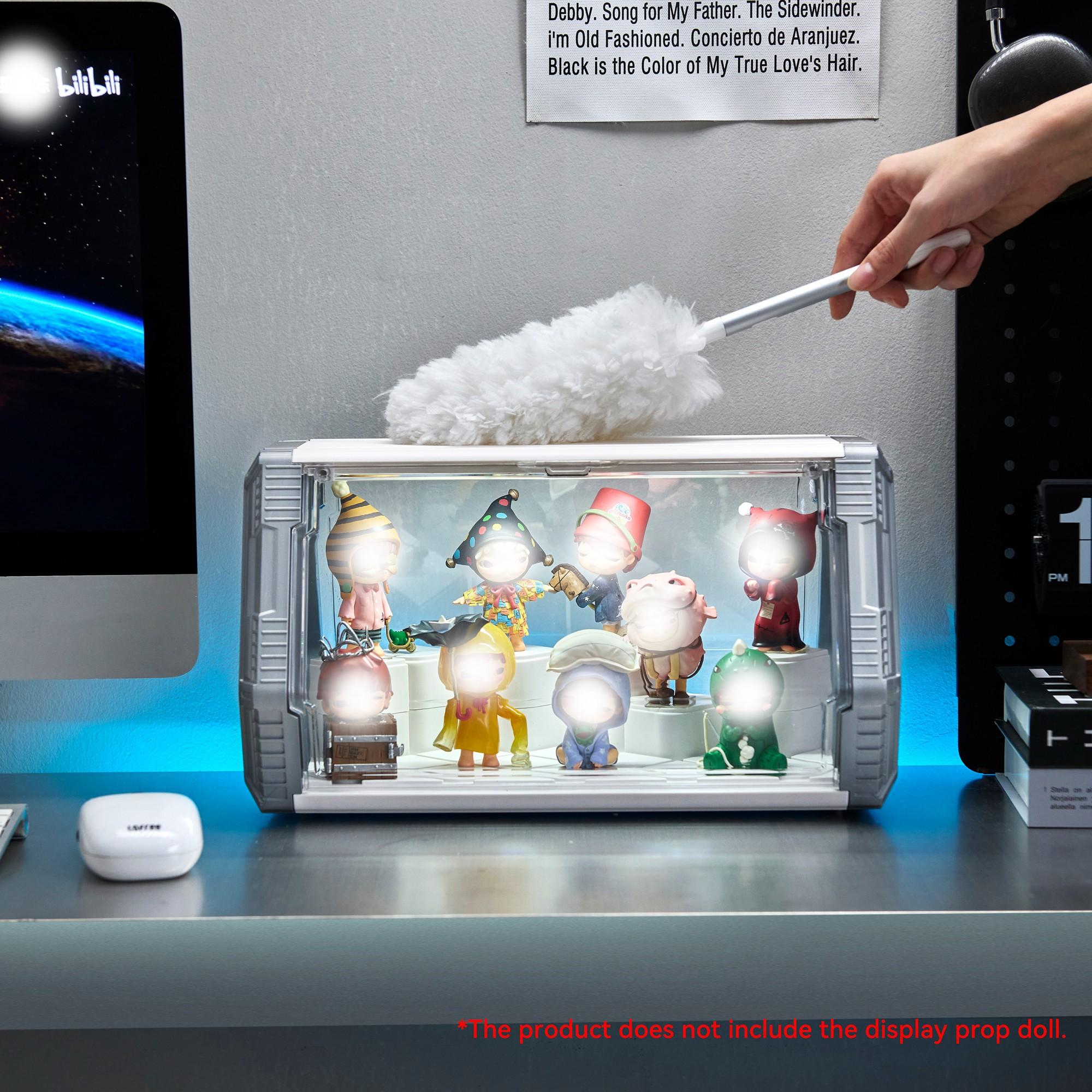 Space Pod Doll Display Case, Stackable DIY Building Blocks, Home Decor, Storage for Figurines and Plushies, Collectible Companion, Collectible Figures