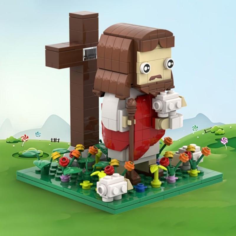 2026 Top Selling Ideal Toy Gift, Easter Gift 354 Pieces Religious Shaped Building Blocks Set, Shepherd Lamb Jesus, Perfect Desktop Display Gift