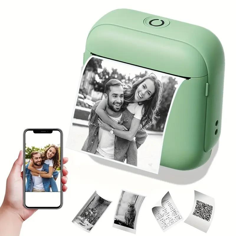 Portable Wireless Mini Printer, Compact Photo Label Printer, Ideal for Photos Labels Notes, Perfect Holiday Gift, Easy to Use