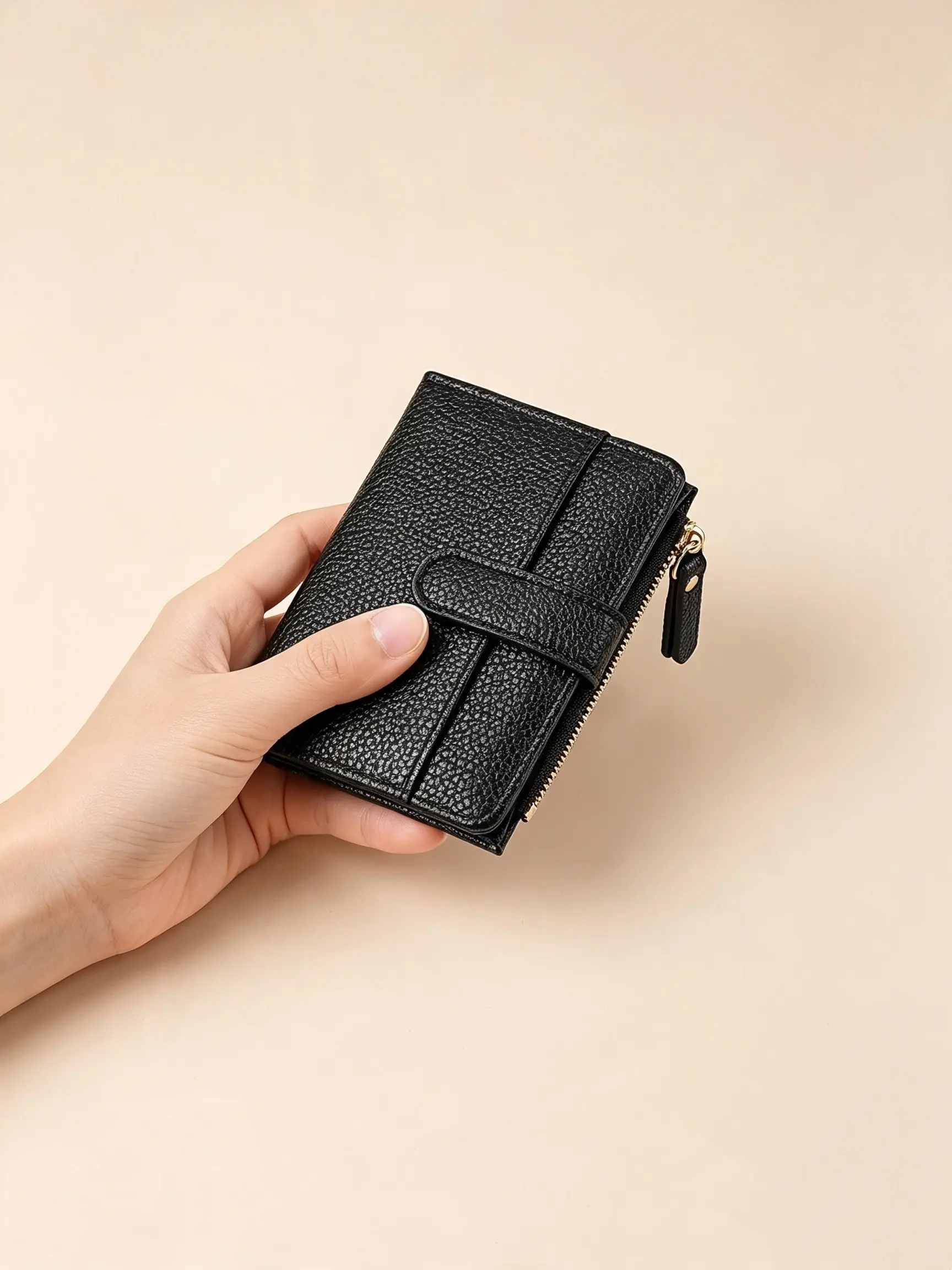 Minimalist Solid Color Fashion PU Bifold Wallet, Compact Portable Two-Fold Multi-Card Holder, Versatile Style for Various Scenes