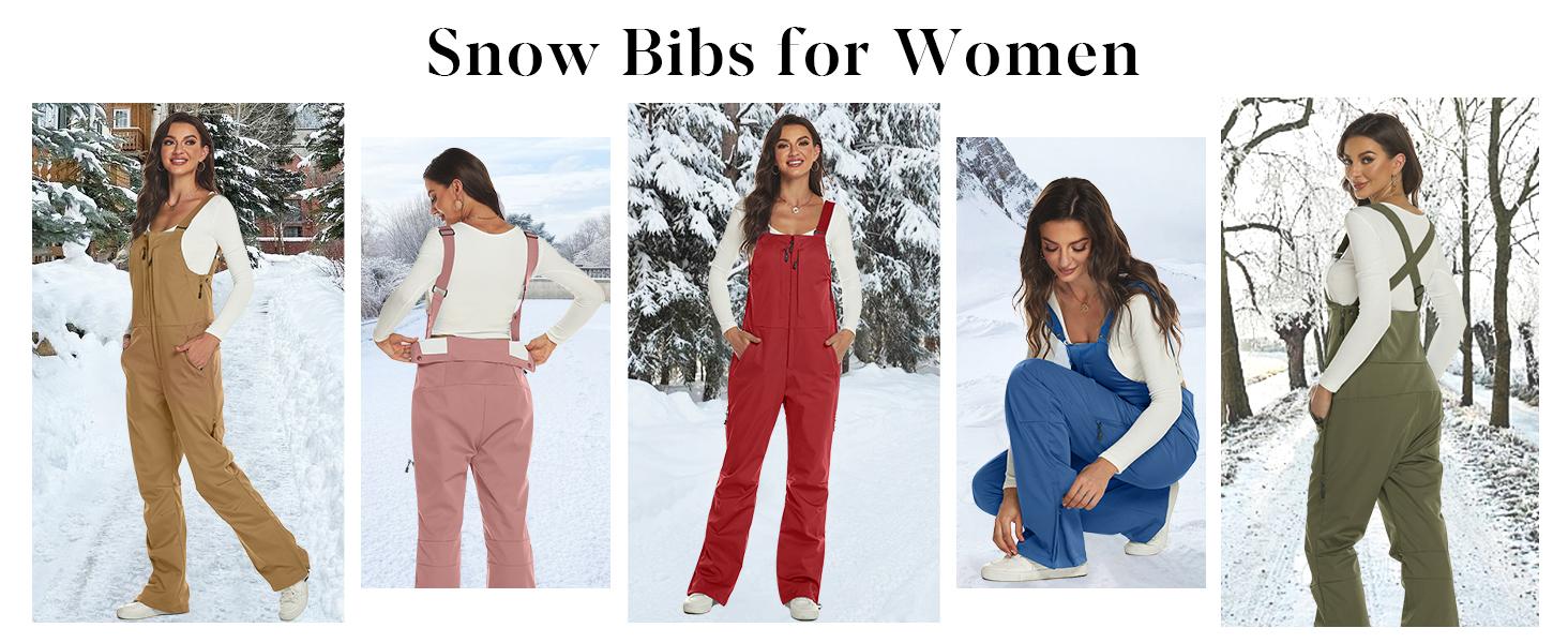 Yousify Womens Snow Bibs Insulated Waterproof Ski Bibs Overalls Winter Outdoor Snow Pants