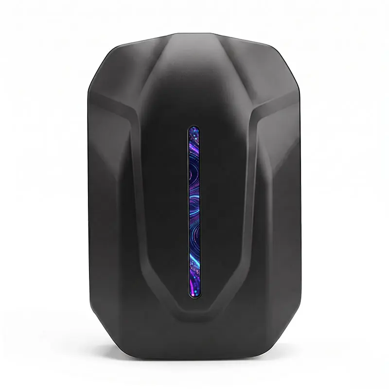 Basic Polyester LED Knight Carry Backpack - Light Chaser Solid-Black Style, Smart Wireless Programmable Screen, Extra Large Hard Shell (Fits Helmet & 17.3" Laptop), USB Port, Cool Motorcycle Gear for Bikers (Power Bank Not Included)