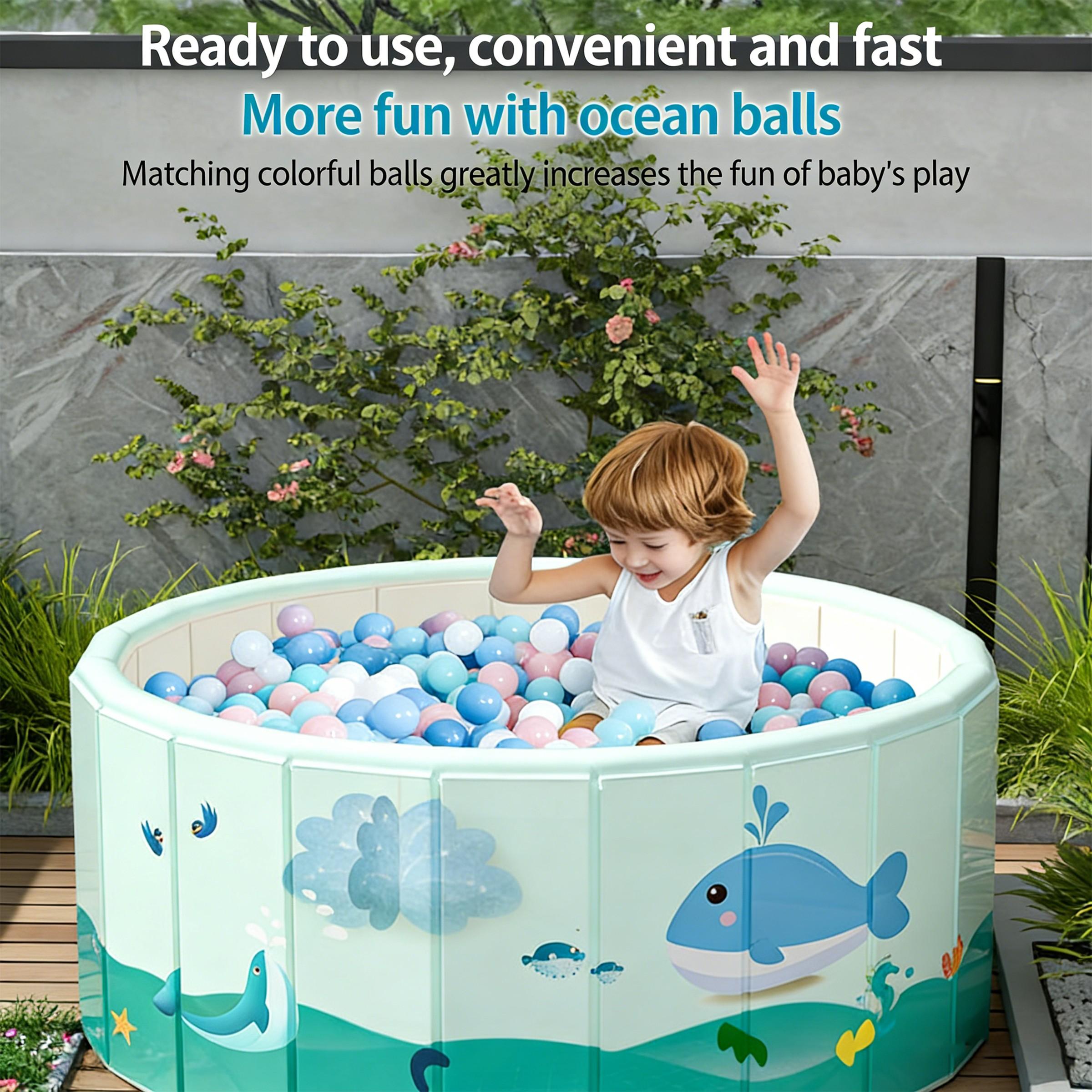 1piece No-Inflation Foldable Swimming Pool Home Outdoor Thickened Pool Fence Game Sand Pit Durable Design Easy Assembly