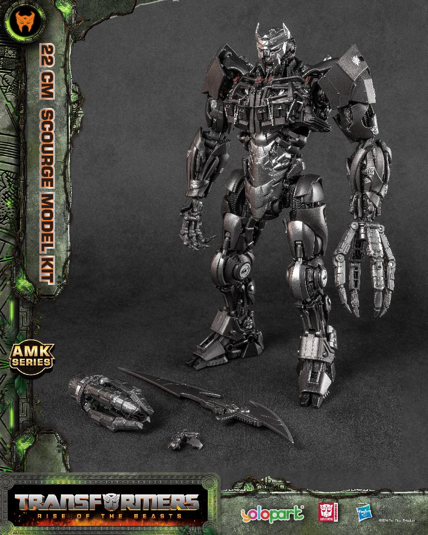 Transformers Toys: Scourge Action Figure - Rise of the Beasts - 8.66 Inch Pre-assembled Model Kit from the YOLOPARK AMK Series