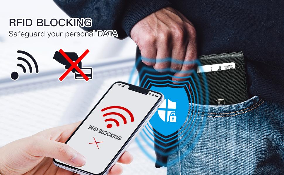 GSOIAX Men's Slim Wallet RFID Blocking Strap Gift Box