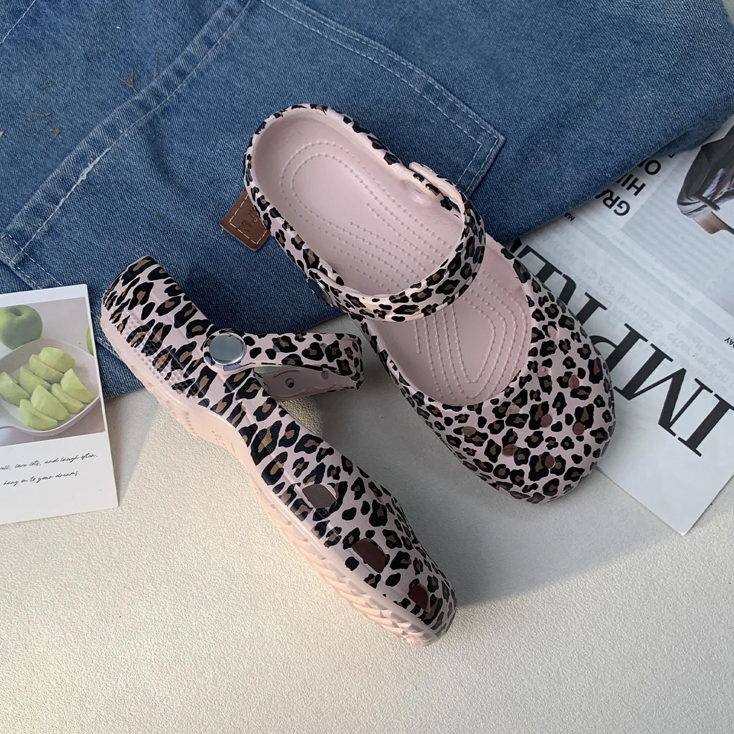 Retro EVA Outer Wear Mary Jane Slippers Shoes Summer New Women's Cute Ballet Hole Shoes Anti Slip Outdoor Beach Sandals