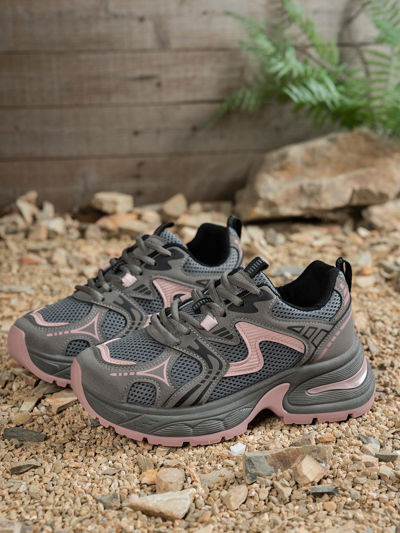 New Women's Chunky Sole Sports Shoes, Casual Dad Sneakers, Thick Soled Sneakers, Lace Up Sneakers, Thick Sole Sneaker, Athletic Shoes, Casual Athletic Trainers, Women's Fashionable Comfortable Breathable Shoes for All Seasons, Sneaker Footwear
