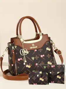 Women's Bag Set New Trendy Print Decoration Multi-Functional Handbag Shoulder Crossbody Three-Piece Set Ladies' Bag Collection