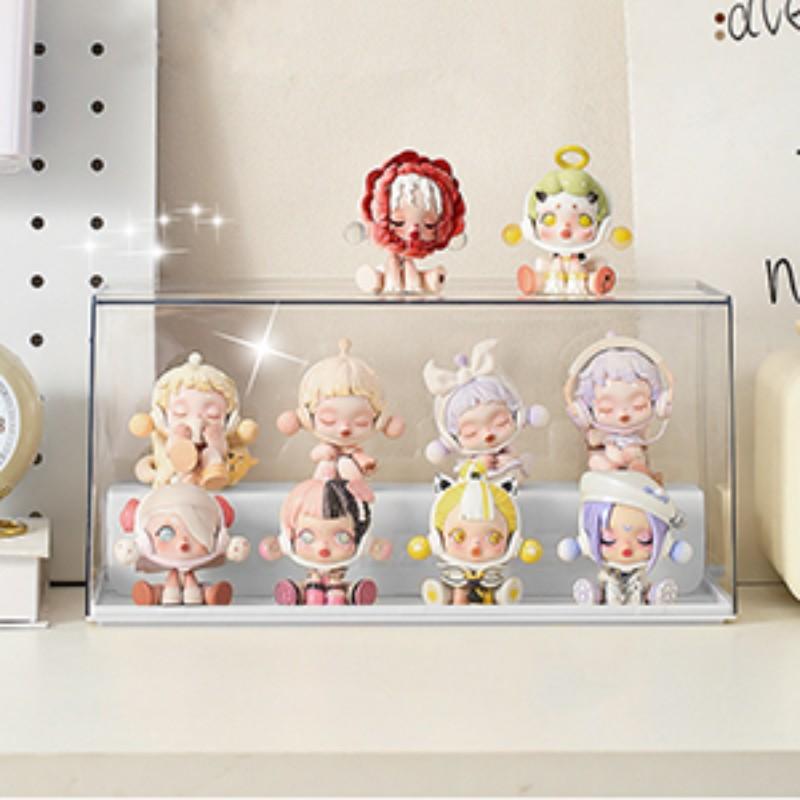 Acrylic Transparent Display Case, Solid Color Blind Box Storage Stand, Dustproof & Stackable Design, Ideal for Toys & Collectibles