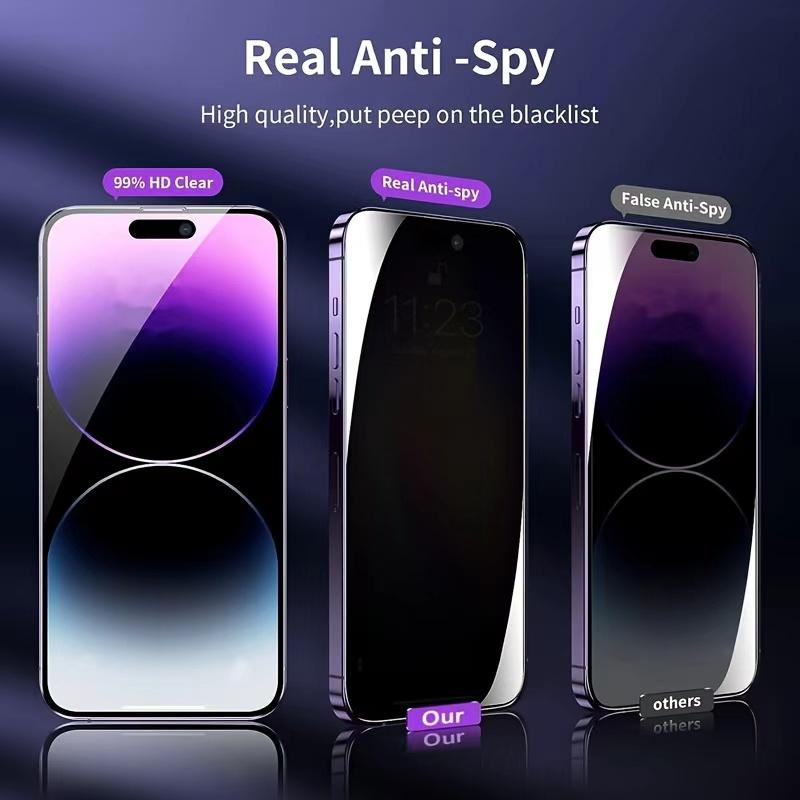 2pcs Full Coverage Privacy Screen Protector For iPhone 17 Air/16e/17/16/15/14/13/12/11 Pro Max/Pro/Plus/13/12 Mini/XR/X/XS/Xs Max,Protects Privacy,9H Hardness,Anti-Scratch,And Shatterproof,Perfect Edge