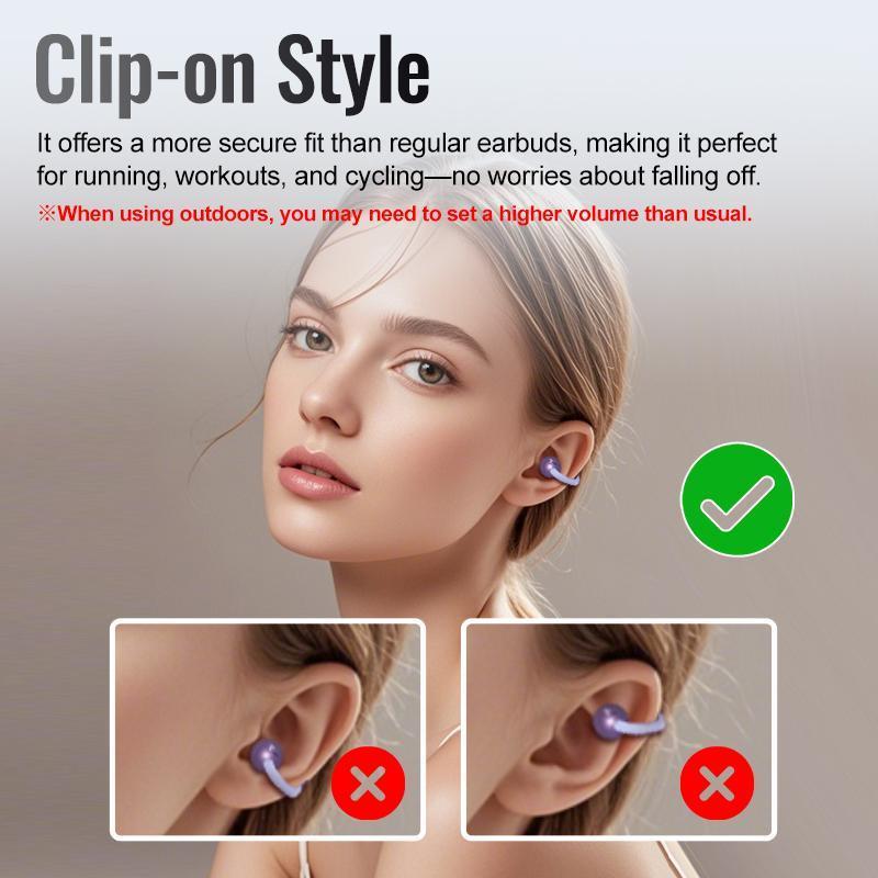 [Spring Deals] Tukio 2026 M100 Fashion Clip-On Earphones, featuring interchangeable earring accessories, an audio-visual touchscreen, and wireless audio transmission technology. Equipped with Bluetooth 6.0 for faster and more stable connections