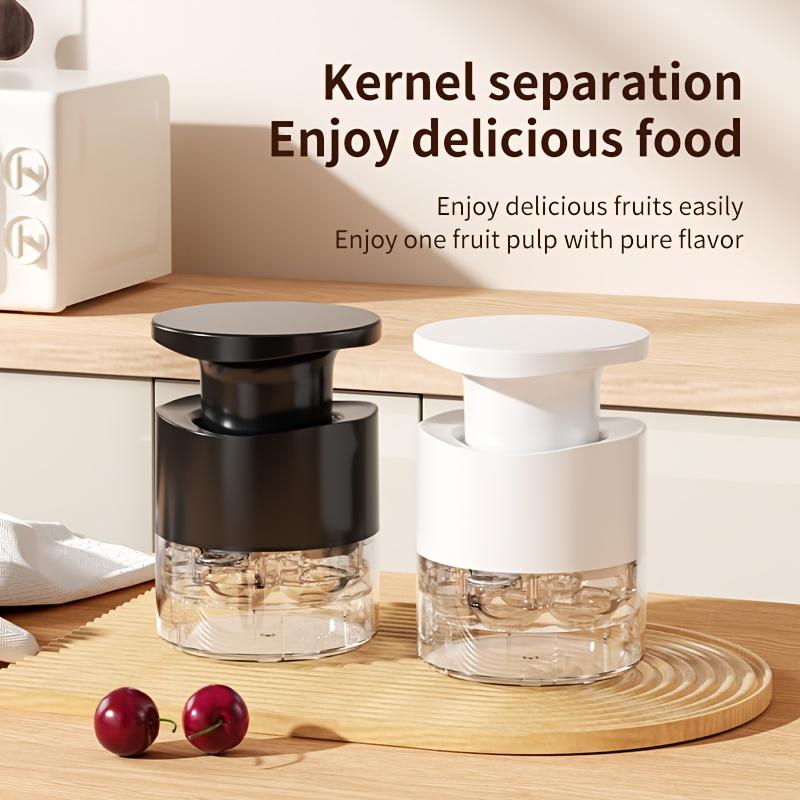 Easy-press cherry and date core picker with 7 holes - clear plastic kitchen tool for effective core removal, ideal for cherries, dates, etc., kitchen gadgets | Compact design | Durable kitchen tools