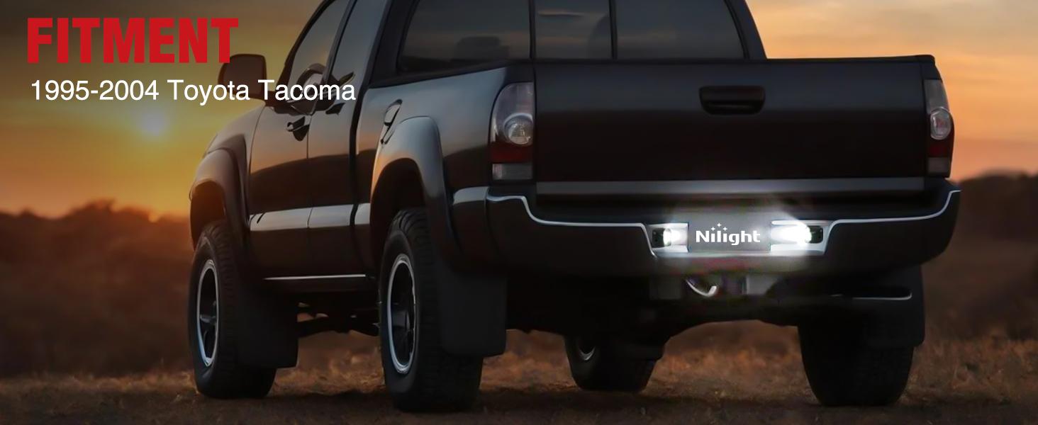 Nilight License Plate Lights Compatible with 1995 1996 1997 1998 1999 2000 2001 2002 2003 2004 Toyota Tacoma with Black Housing 6000K White 2PCS Pack Truck Vehicle Led Backlights dealsforyoudays