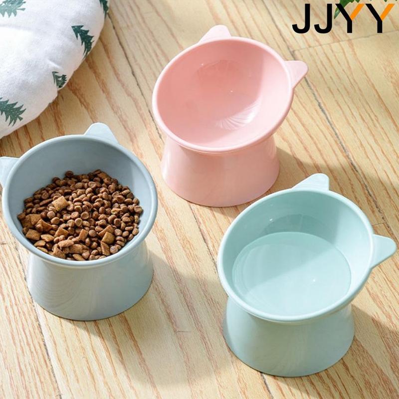 Elevated Tilted Ceramic Cat Bowl, Non-Slip Pet Bowl with Detachable Stand, Neck-Protecting Slanted Design, Anti-Choke & Anti-Spill, Food-Grade Safe & Durable, Ideal for Cats, Dogs, Kittens, Puppies, Rabbits, Indoor, Outdoor & Travel Use