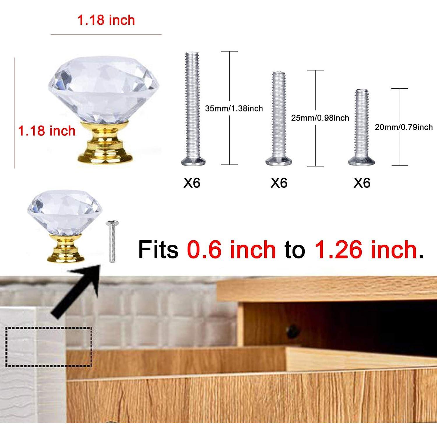 6 Pack Drawer Pulls and Knobs -  Dresser Handles with Screws (30 mm, )