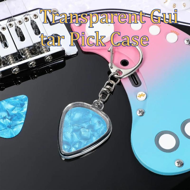 Transparent Pick Box, Pick Keychain, Guitar Pick Box, Acrylic Pendant, Storage Pendant, Guitar Pick Storage Pendant, Small Size, Suitable for Musicians To Carry Around