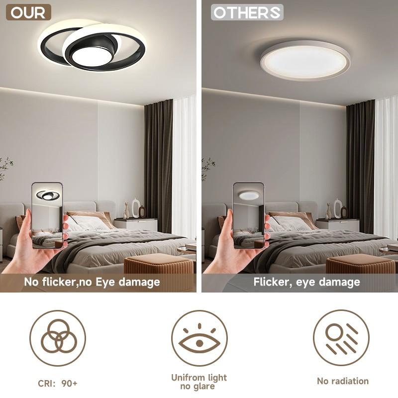 Modern LED Ceiling Light, Adjustable Dimmable Half-Inset Lighting, Home Decor Lamp for Kitchen Bedroom Living Room, Perfect Gift, Adjustable Dimming, Modern Mood Lighting