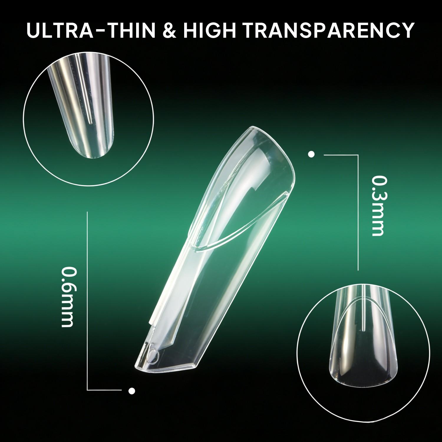 140Pcs French Dual Forms C-Curve Ultra-Thin Transparent Shaping For Salon & Home Use