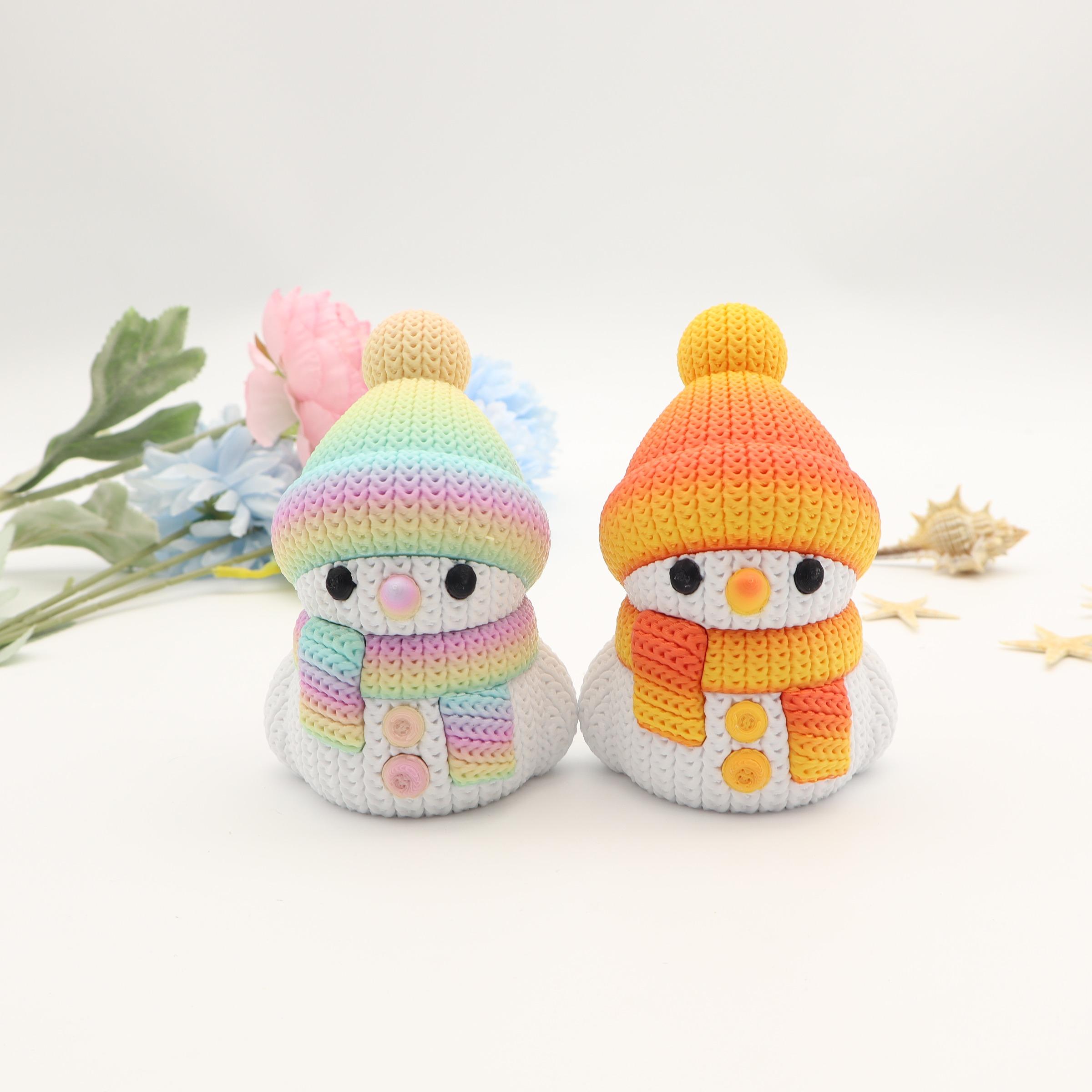 3D Printed Snowman Set, Home Decor Desktop Ornament, Halloween Christmas Gift, Suitable for Any Occasion, 1pc/6pcs, Desktop Statue