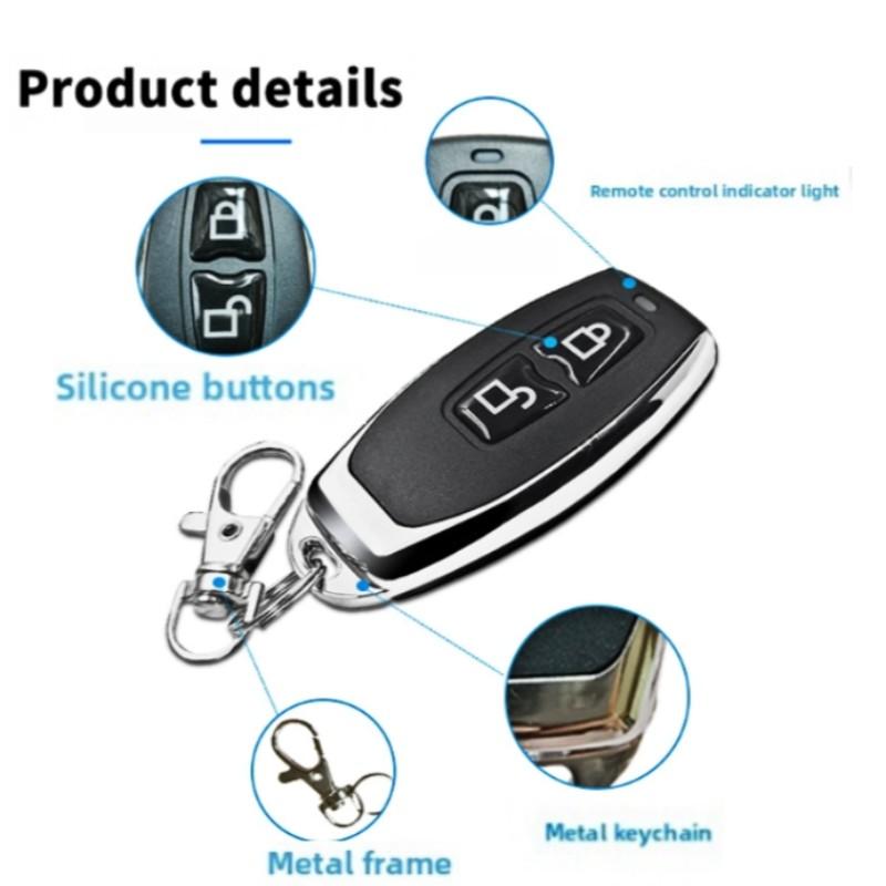 Universal 433 Mhz Wireless Clone Switch, 2-Button Gate Garage Door Control, Duplicator Remote Control Key, Lithium Button Cell Battery, Garage Door Opener