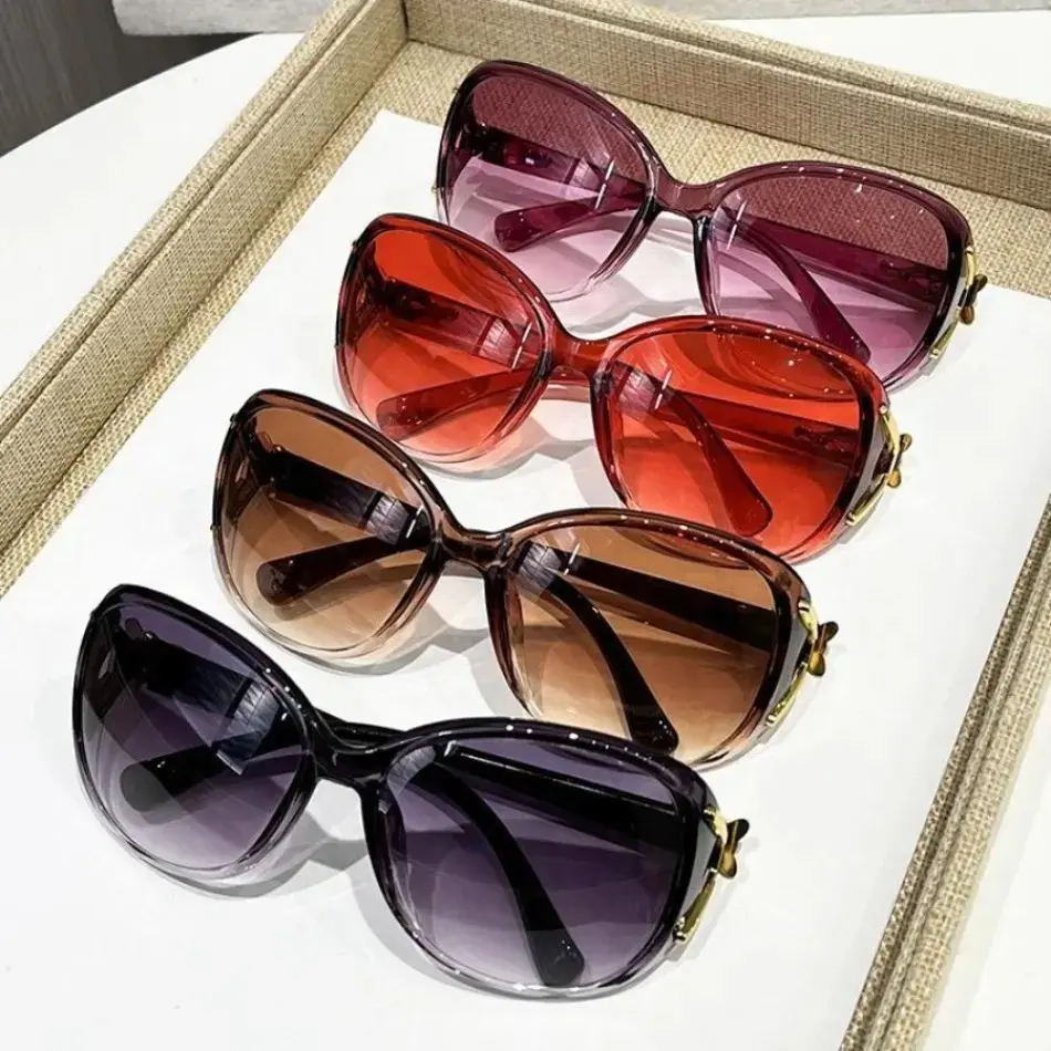 2026 New Style 4PCS Oversized Round Tortoiseshell Sunglasses - Pink Purple Tint, Non-Prescription, Vintage, Sports Eyewear for Sports & Outdoor Use, Black Friday Thanksgiving Deal