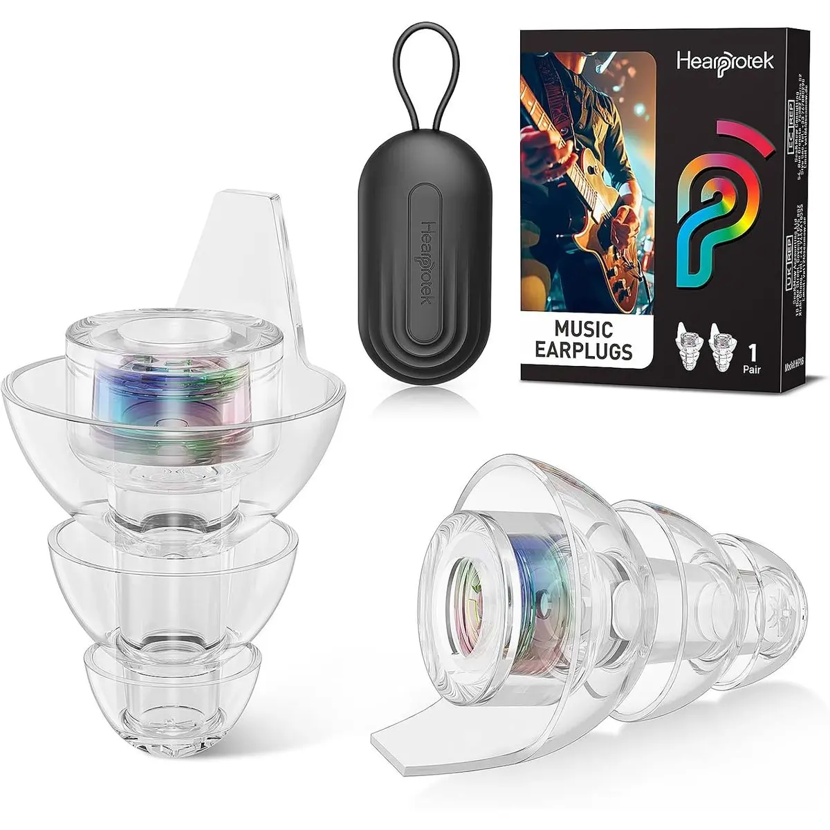 Hi-Fi Spirit Concert Ear Plugs, High Fidelity Silicone Music Earplugs for Concerts, Noise Reduction, Hearing Protection, Motorcycle, Musicians, Rave, Dj, Tinnitus Relief (Medium Size)