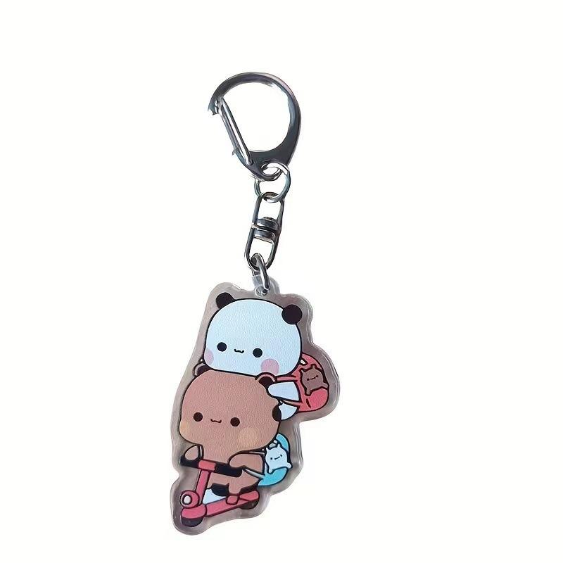 2D Anime Characters Cartoon Bears Cute Cloth Acrylic Keychains Animal Keychains Desktop Ornaments Exquisite Gifts for Anyone