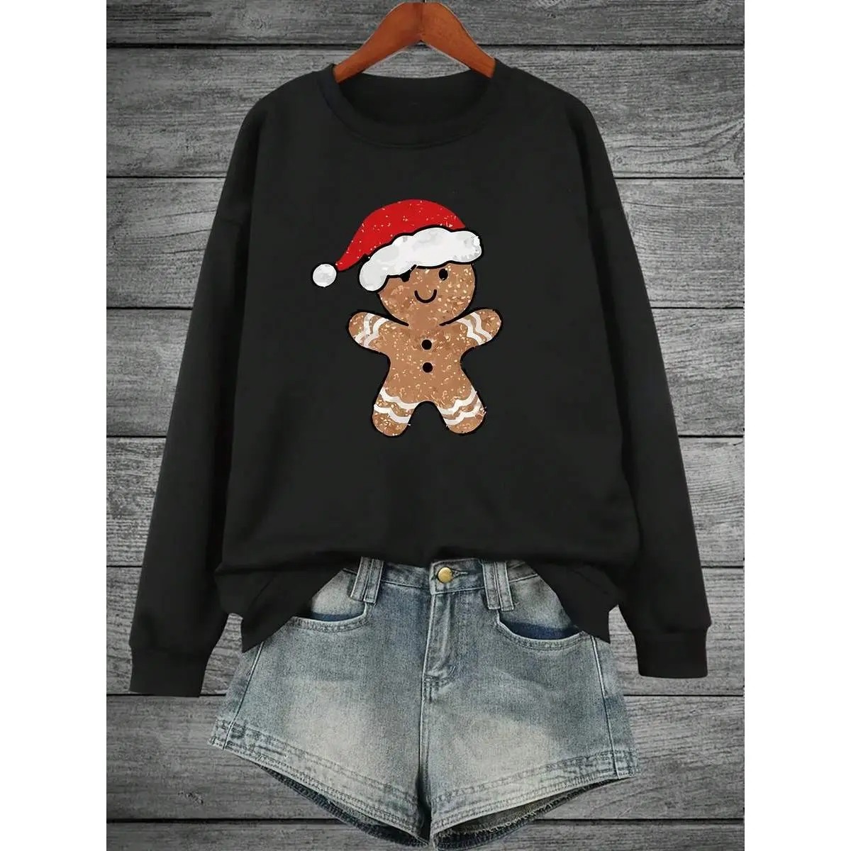 1 Piece Plus-Size Christmas Cartoon Print Sweatshirt, Casual Long-Sleeve Round-Neck Pullover Sweatshirt Top For Autumn And Winter, Women's Plus-Size