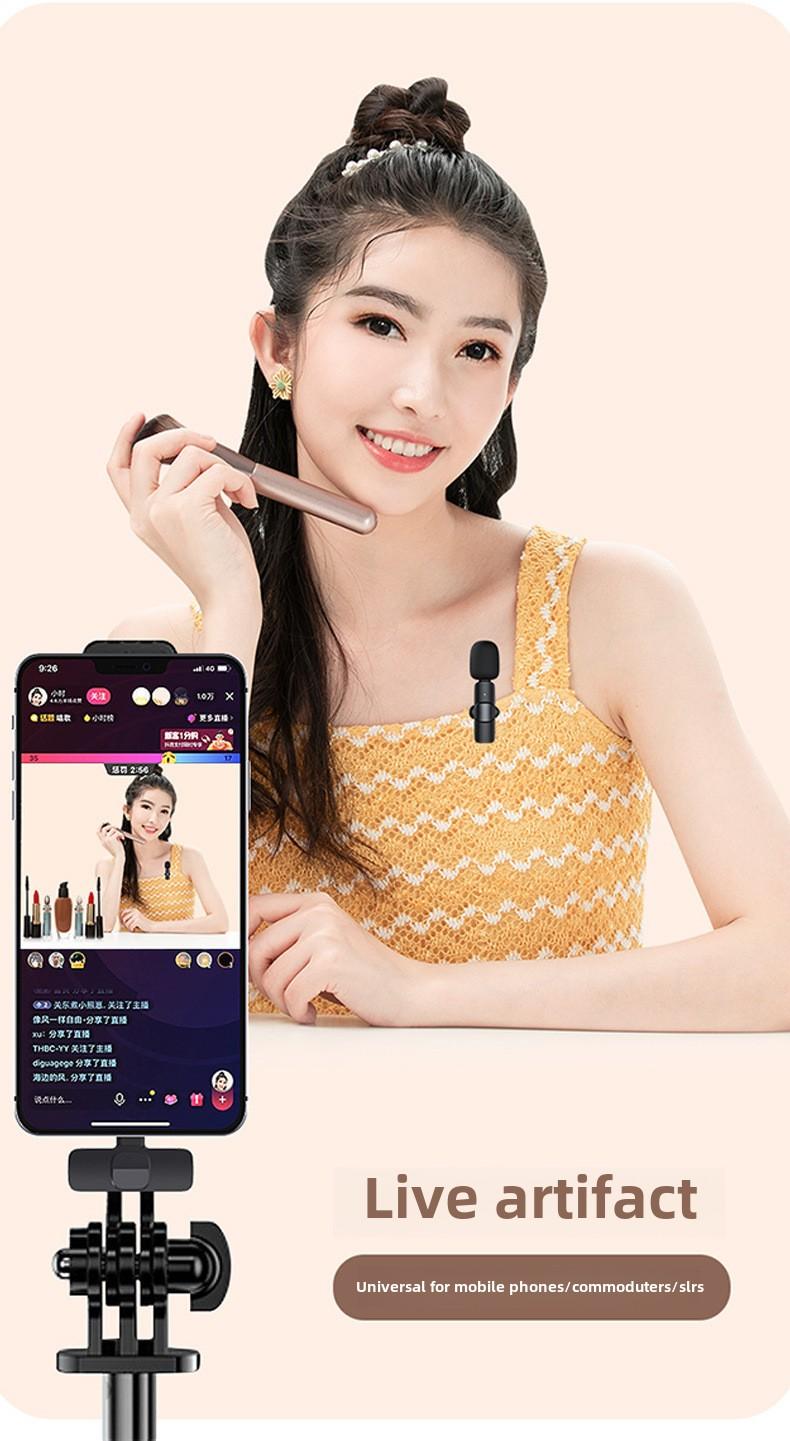 2 pcs Wireless Lavalier Microphones for iPhone, Android, iPad - Mini Wireless Clip-on Microphones Crystal  for Recording, Live Streaming,Vlog