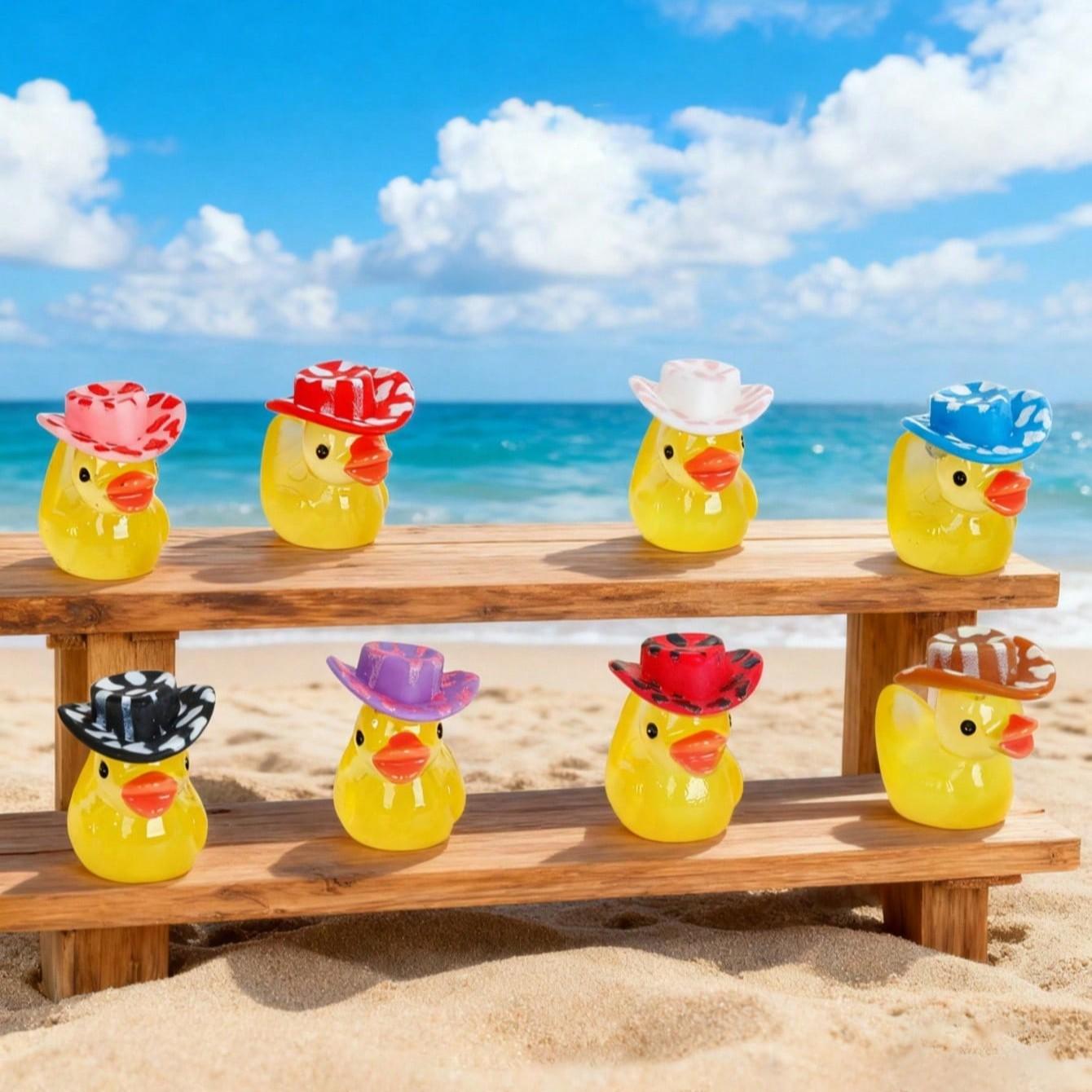 Mini Resin 3D Duck Figurines, 5-60pcs Set, Solid Color, Ideal for Water Landscapes, Garden Decor, DIY Craft Supplies, 3D Duck Ornaments
