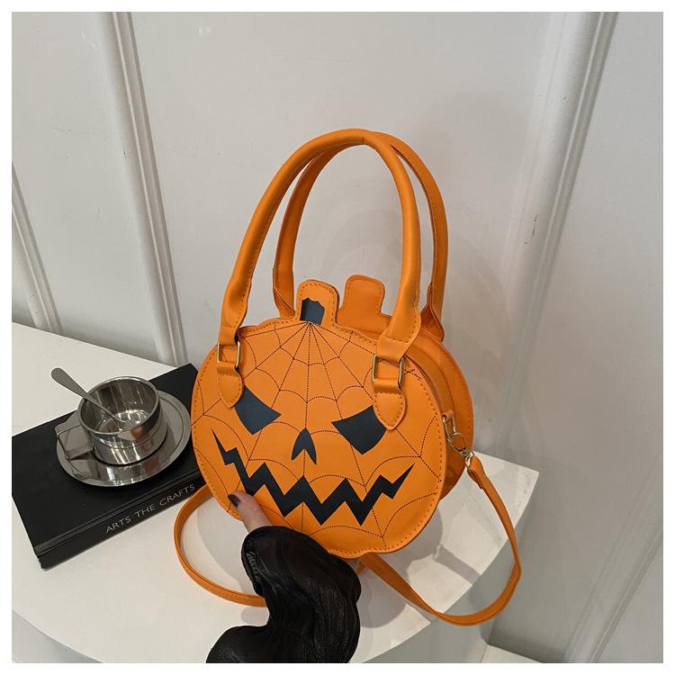 2026 New Jack-O'-Lantern Pumpkin Shape Handbag for Women, Contrast Color Simple Design, Shoulder Carry Crossbody Bag (Women's Handbags Category)