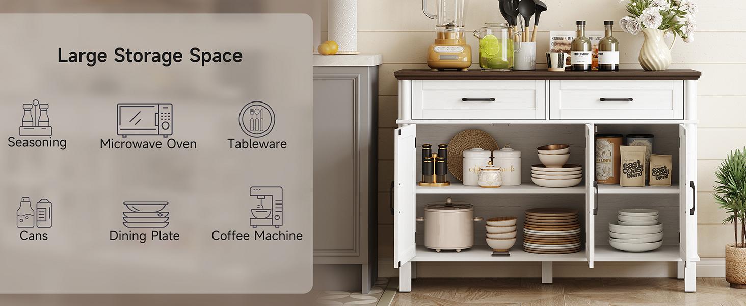 【SPOTLIGHT DAY】ONBRILL 47.2" Large Buffet Cabinet Sideboard With Drawers,Shelves And Doors, Living Room Furniture, Dining Room Furniture 【SPOTLIGHT DAY】ONBRILL 47.2" Large Buffet Cabinet Sideboard With Drawers,Shelves And Doors, Living Room Furniture, Dining Room Furniture