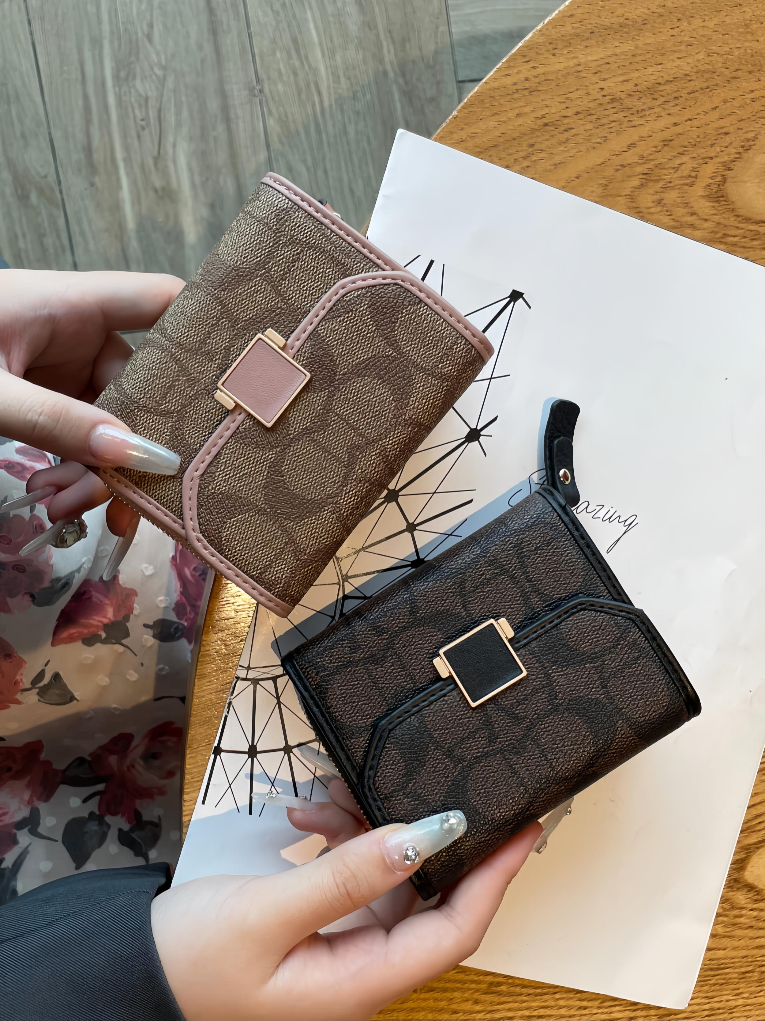 Women's Short Wallet Card Holder, New Foldable Leather Coin Purse, Unique Design High-End Small Wallet, Trendy Fashion Accessory