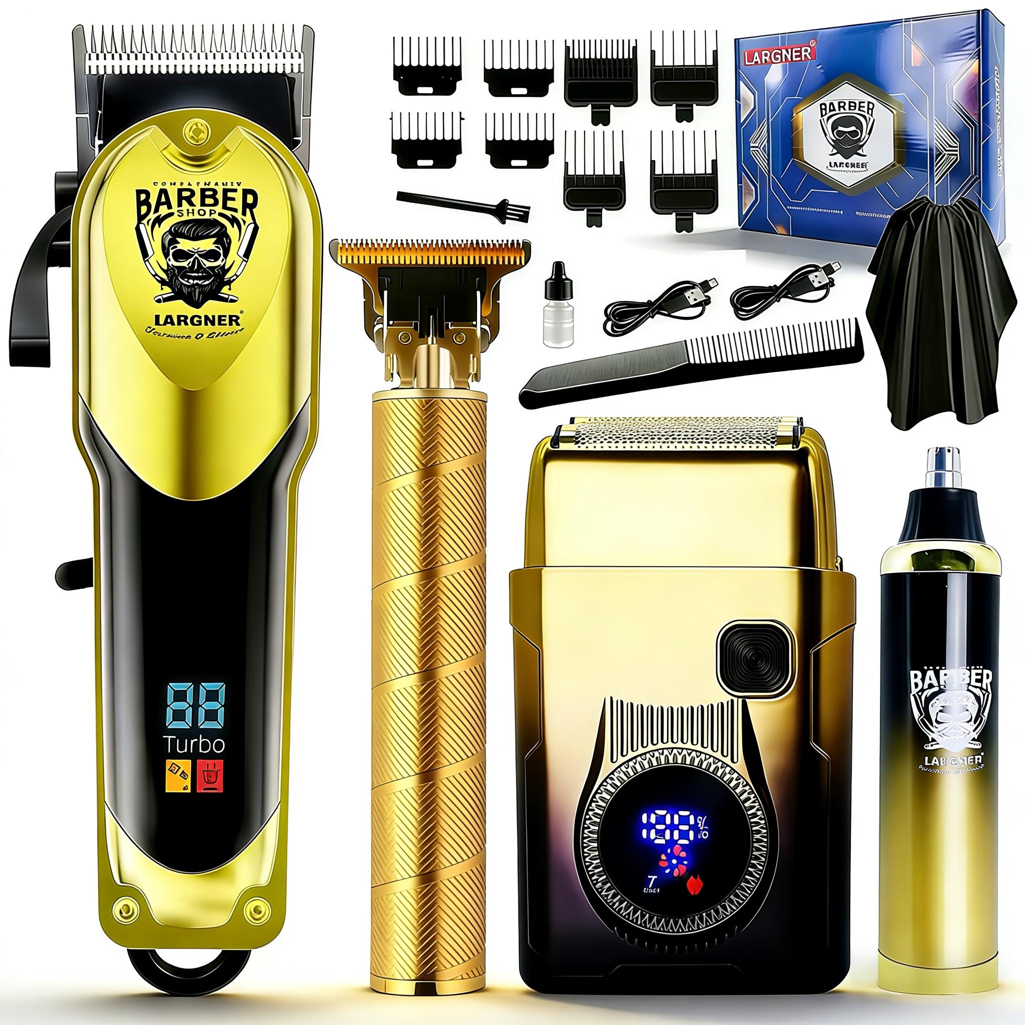 Men's Professional Hair Clippers Set, Cordless Trimmers Kit, Cordless ...