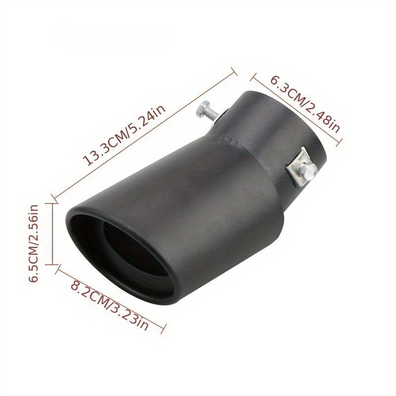 Black Universal Car Exhaust Tail Muffler Tip Pipe Car Vehicle Stainless Steel Tail Throat Exhaust System Muffler Pipe 13.3x6.3cm/5.2x2.5in