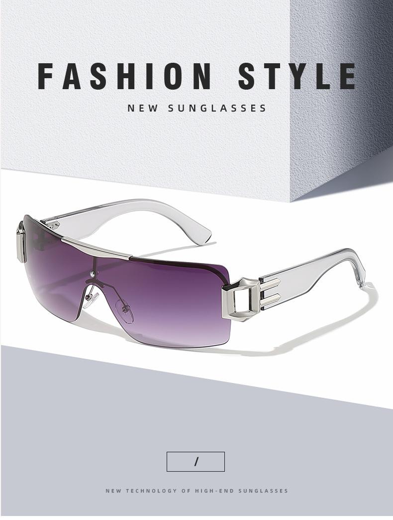 Trendy Y2K Punk Frameless Sport Sunglasses for Women Men UV400 Protection Rimless Shades for Rave Festival Cycling Running Outdoor Daily Wear