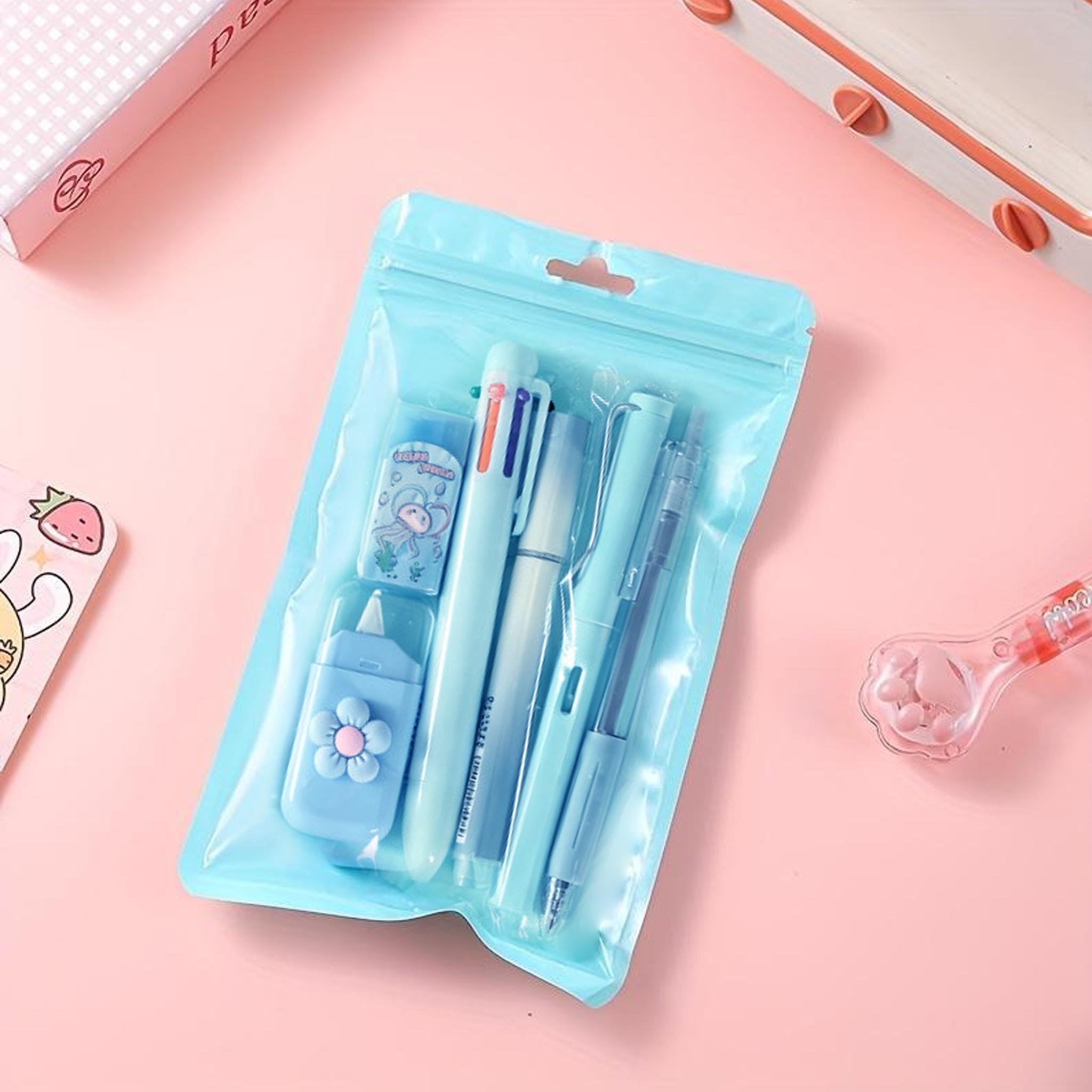 6/12/18 Pcs Stationery Set, Includes Neutral Pens, Erasers, Six-Color Ballpoint Pens, Multifunctional Writing Tools, Ballpen Set, Perfect Office & Study Supplies for Christmas gift